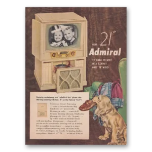 1952 Admiral Television Print Ad | Cylindrical Face