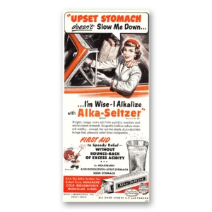 1952 Alka Seltzer Print Ad | Upset Stomach
