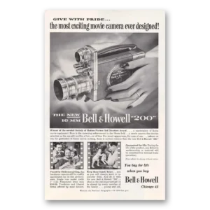 1952 Bell & Howell Movie Camera Print Ad | Movie Camera