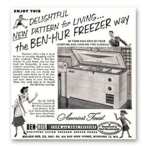 1952 Ben-Hur Freezers Print Ad | New Pattern Living