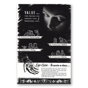 1952 Better Vision Institute Print Ad | Professional Exam