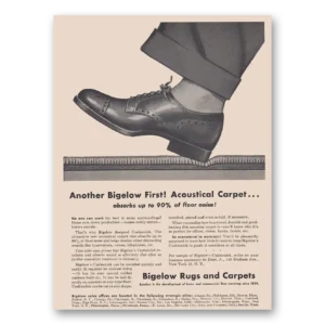 1952 Bigelow Carpet Print Ad | Acoustical Carpet