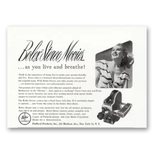 1952 Bolex Movie Camera Print Ad | Live Breathe