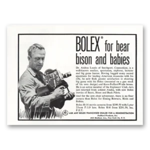 1952 Bolex Movie Camera Print Ad | Bear Bison