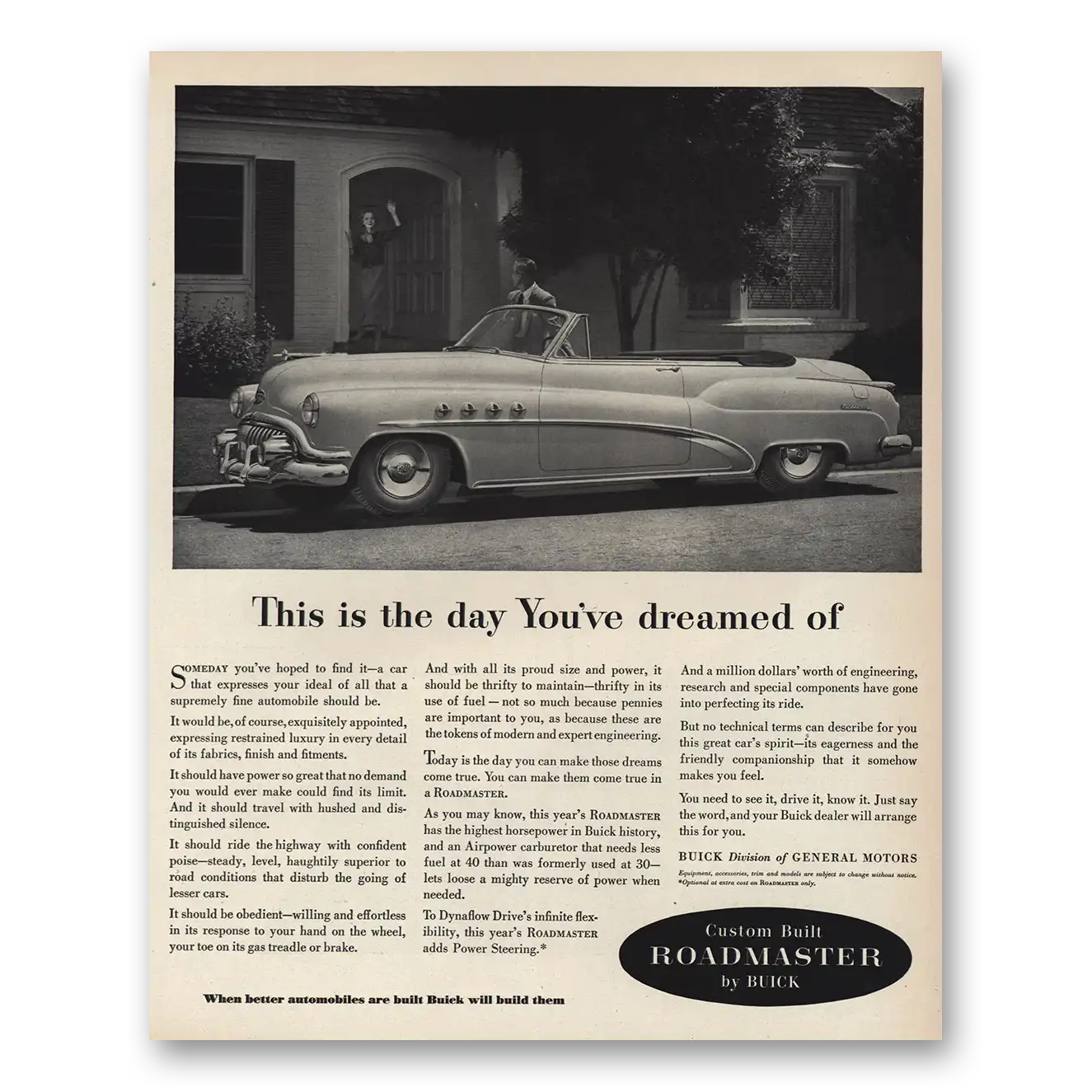 1952 Buick Roadmaster Print Ad | Dreamed Of