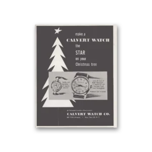 1952 Calvert Watch Co Print Ad | Christmas Tree