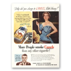 1952 Camel Cigarettes Print Ad | Ruth Hussey