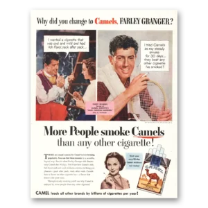1952 Camel Cigarettes Print Ad | Farley Granger