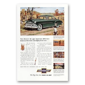 1952 Chevrolet DeLuxe Sport Coupe Print Ad | Autumn Woods
