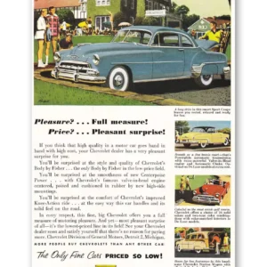 1952 Chevrolet Sport Coupe Print Ad | Pleasure