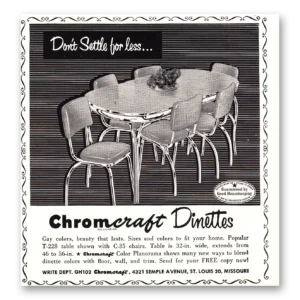 1952 Chromcraft Dinettes Print Ad | Dinettes