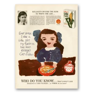 1952 Kelloggs Corn Flakes Print Ad | Kids Write The Ads