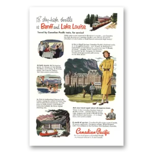 1952 Canadian Pacific Print Ad | Banff Lake Louise