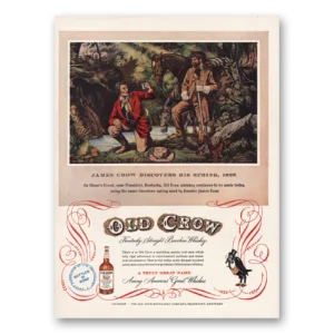 1952 Old Crow Whiskey Print Ad | Discovers His Spring