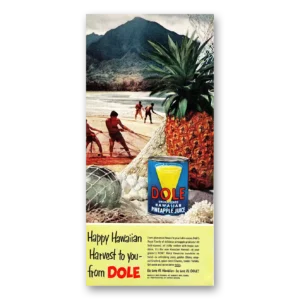 1952 Dole Pineapple Juice Print Ad | Hawaiian Harvest