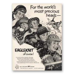 1952 Eagleknit Headwear Print Ad | Most Precious Heads