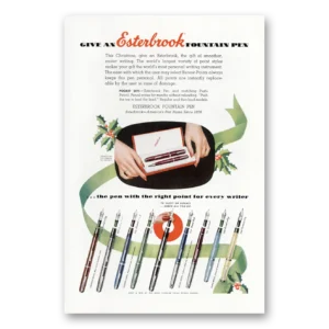 1952 Esterbrook Fountain Pen Print Ad | Right Point