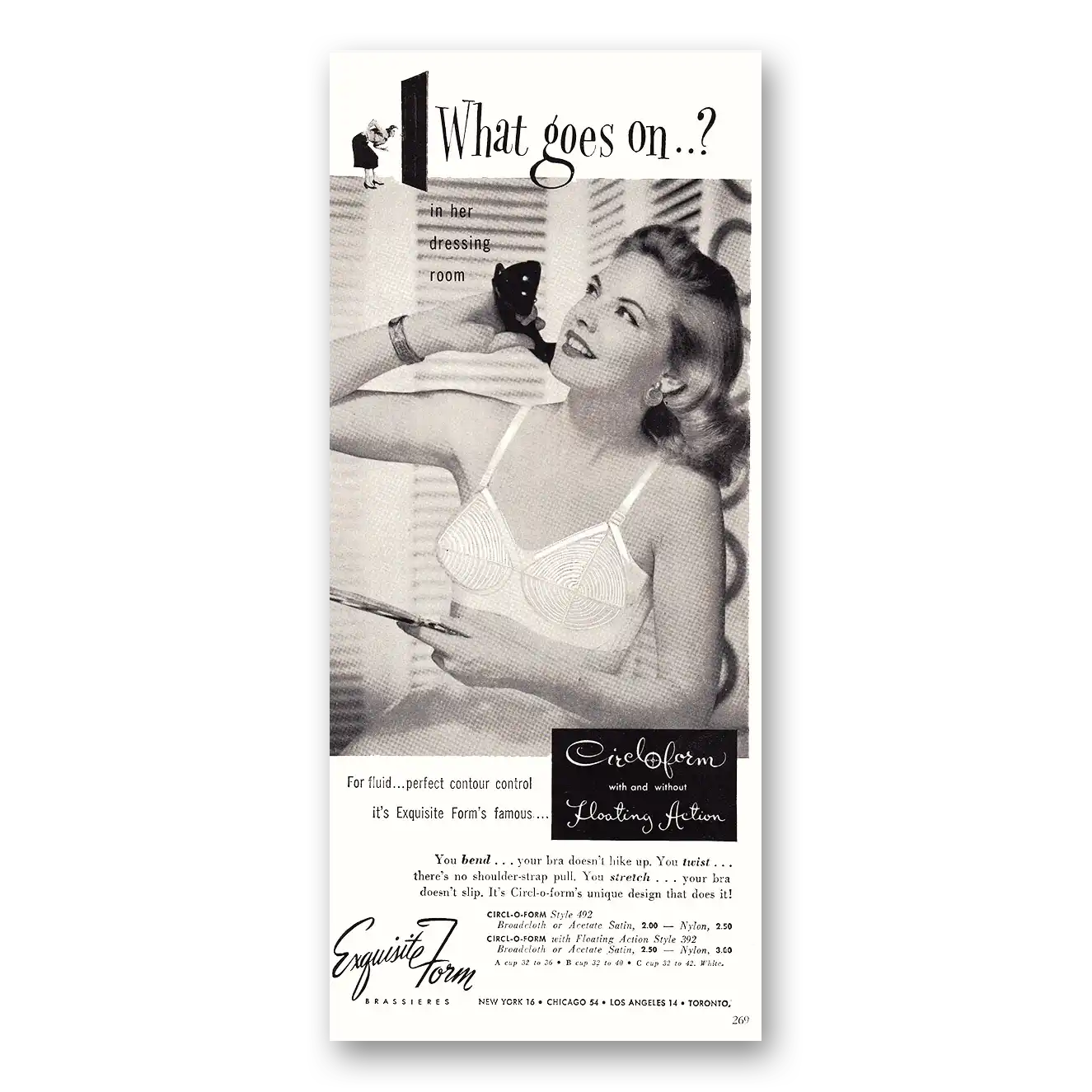 1952 Exquisite Form Print Ad | Her Dressing