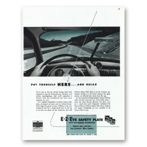 1952 E Z Eye Safety Plate Print Ad | Put Yourself
