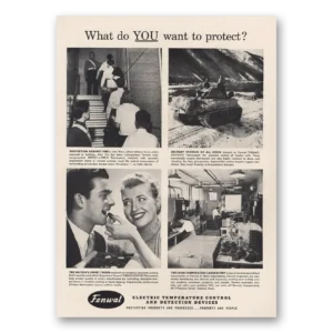 1952 Fenwal Electric Temperature Control Print Ad | Protect