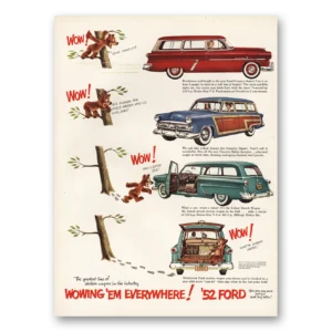 1952 Ford Wagons Print Ad | Wowing Em Everywhere