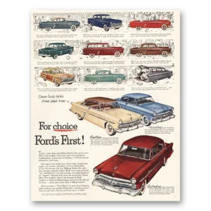 1952 Ford Print Ad | For Choice Fords First