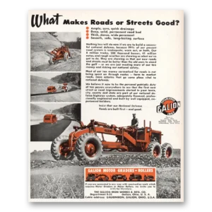 1952 Galion Iron Works Print Ad | Roads Streets