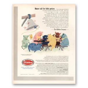 1952 Glidden Print Ad | Little Porkers