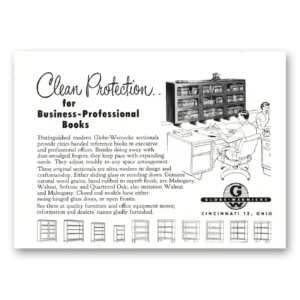 1952 Globe Wernicke Print Ad | Clean Protection