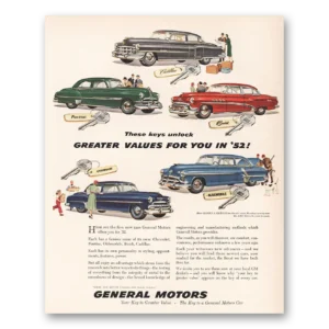 1952 General Motors Print Ad | Greater Values