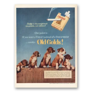 1952 Old Gold Cigarettes Print Ad | Judge Thoroughbred