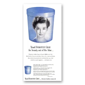 1952 Dorothy Gray Print Ad | Beauty Out Blue