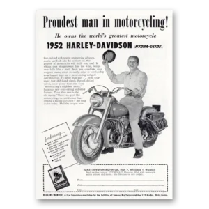 1951 Harley Davidson Print Ad | Proudest Man