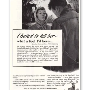 1952 Hartford Insurance Print Ad | Tell Her