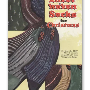 1952 Interwoven Socks Print Ad | Christmas