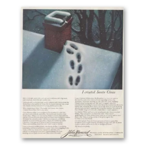 1952 John Hancock Insurance Print Ad | Santa Claus
