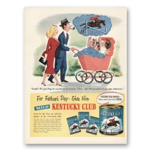1952 Kentucky Club Pipe Tobacco Print Ad | Fathers Day