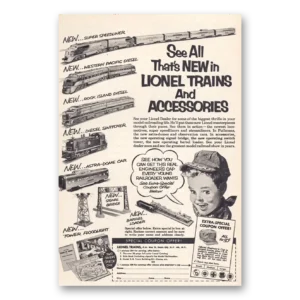 1952 Lionel Trains Print Ad | All Thats New