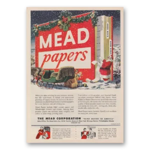1952 Mead Papers Print Ad | Santa