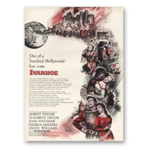 1952 Ivanhoe Movie Promo Print Ad | Elizabeth Taylor