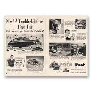 1952 Nash Motors Print Ad | Double Lifetime
