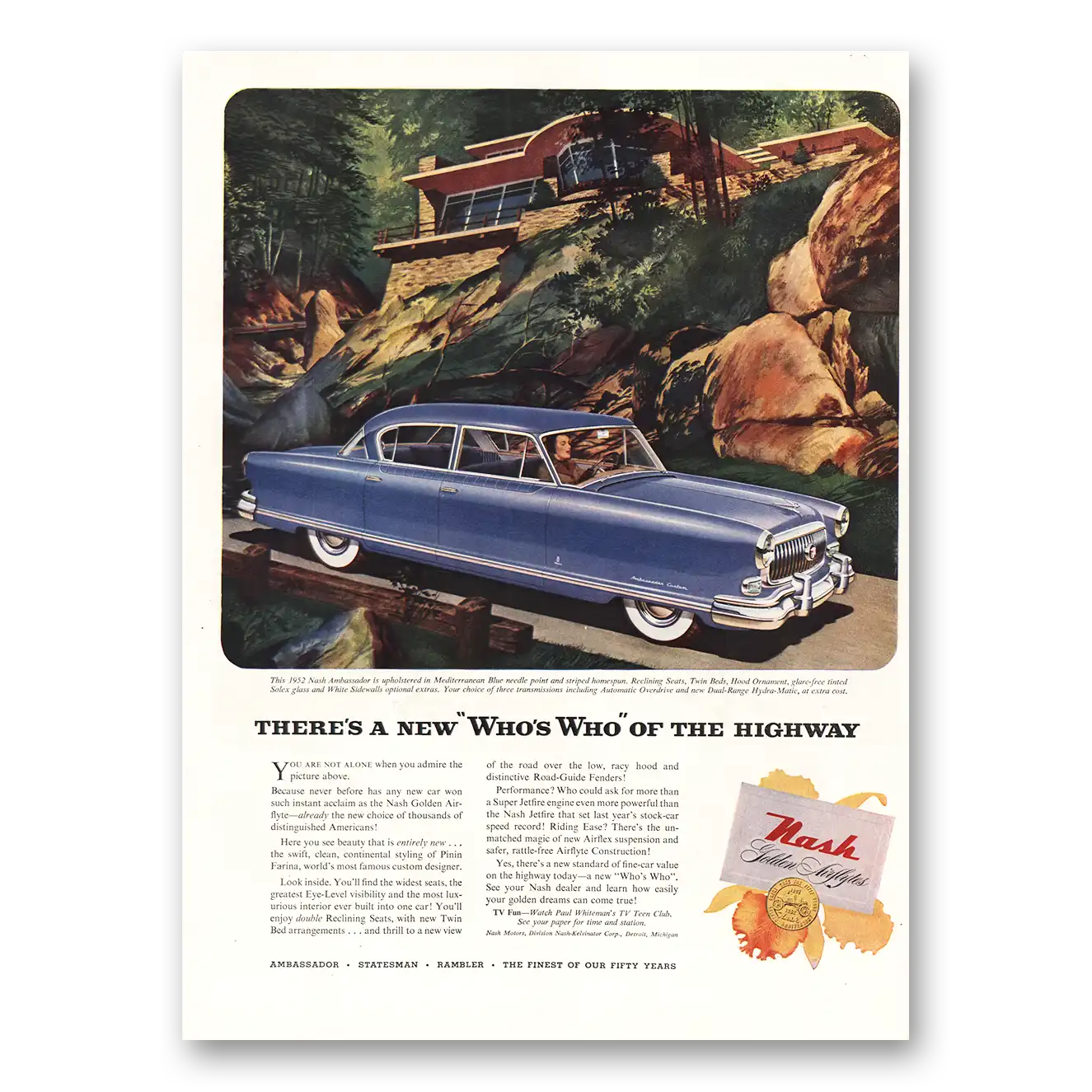 1952 Nash Motors Print Ad | Whos Who Highway