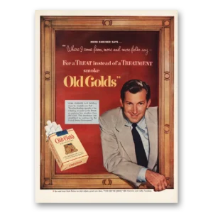 1952 Old Gold Cigarettes Print Ad | Herb Shriner
