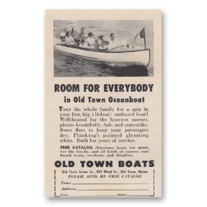 1952 Old Town Canoe Print Ad | Oceanboat