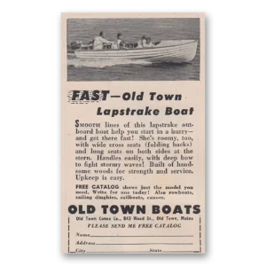 1952 Old Town Canoe Print Ad | Lapstrake Boat