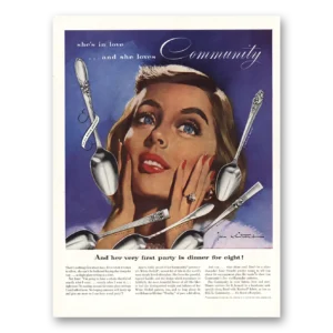 1952 Oneida Print Ad | Shes In Love