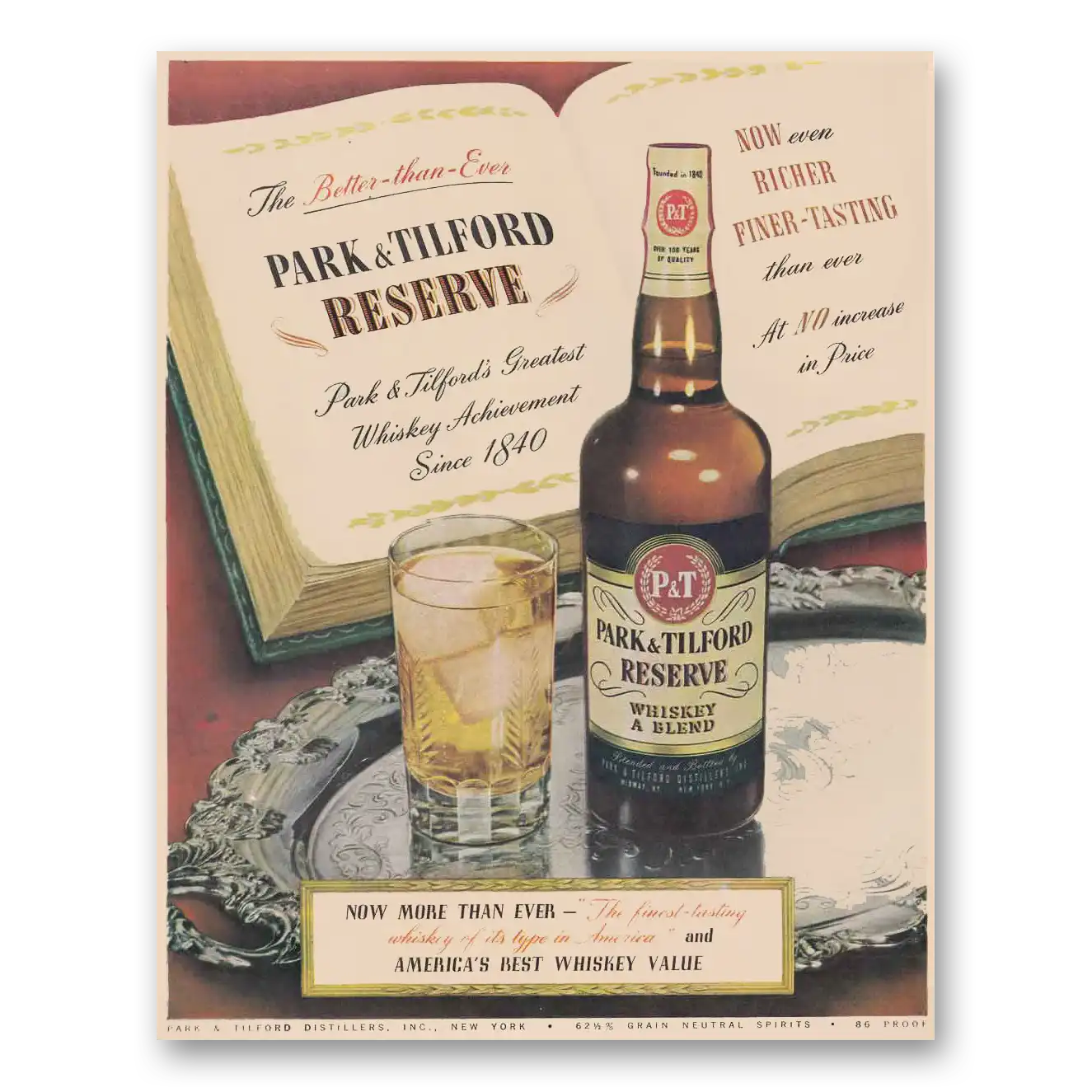 1948 Park & Tilford Reserve Print Ad | Even Richer