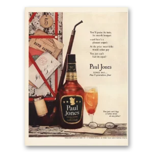 1952 Paul Jones Whiskey Print Ad | Praise Its Taste