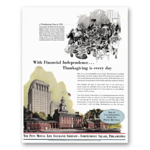 1952 Penn Mutual Life Insurance Print Ad | Thanksgiving