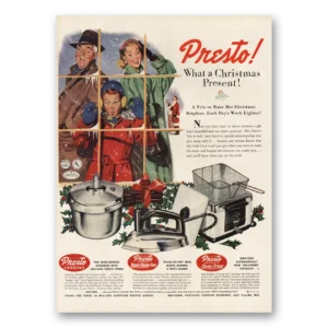 1952 National Pressure Cooker Print Ad | Presto Christmas